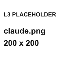 Placeholder for the Claude mark: claude.png, 200 x 200 pixels.